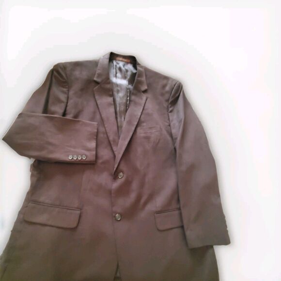 Tasso Elba Men's XXL Dark Brown Suede Blazer Jacket Sport Coat Paisley Lined - Picture 1 of 16